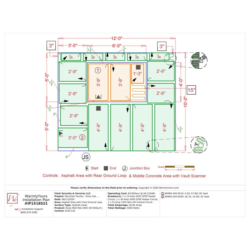 WarmlyYours 2 Ft. X 10 Ft. 120-Volt Radiant Snow Melting Mat With Wi-Fi Control (Covers 20 Sq. Ft.) - Image 5