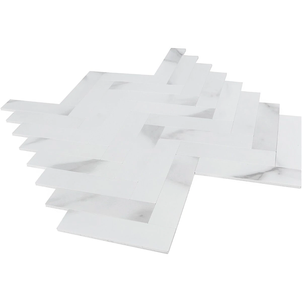 Bond Tile Easy Luxe Herringbone Calacatta 10.31 In. X 10.31 In. SPC Peel And Stick Tile (0.73 Sq. Ft. / Sheet) - Image 6
