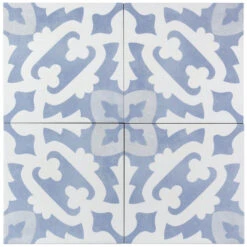 Moma Light Blue Encaustic 9x9 Glazed Porcelain Tile