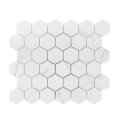 Jeffrey Court Whisper Valley White 11 In. X 12.687 In. X 6 Mm Hexagon Matte Porcelain Wall And Floor Mosaic Tile