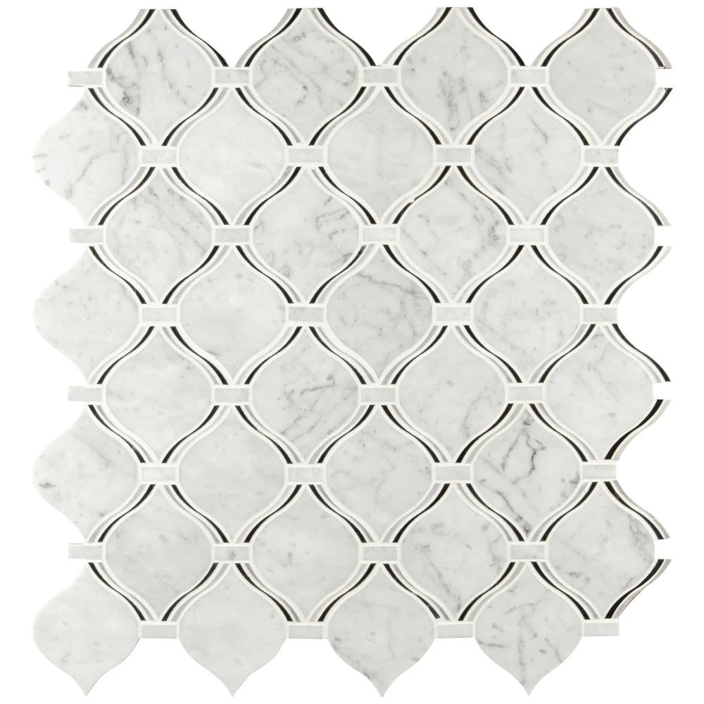 MSI Marbella Diamond 12 In. X 12 In. X 10mm Polished Marble Mesh-Mounted Mosaic Tile (10 Sq. Ft. / Case) - Image 9
