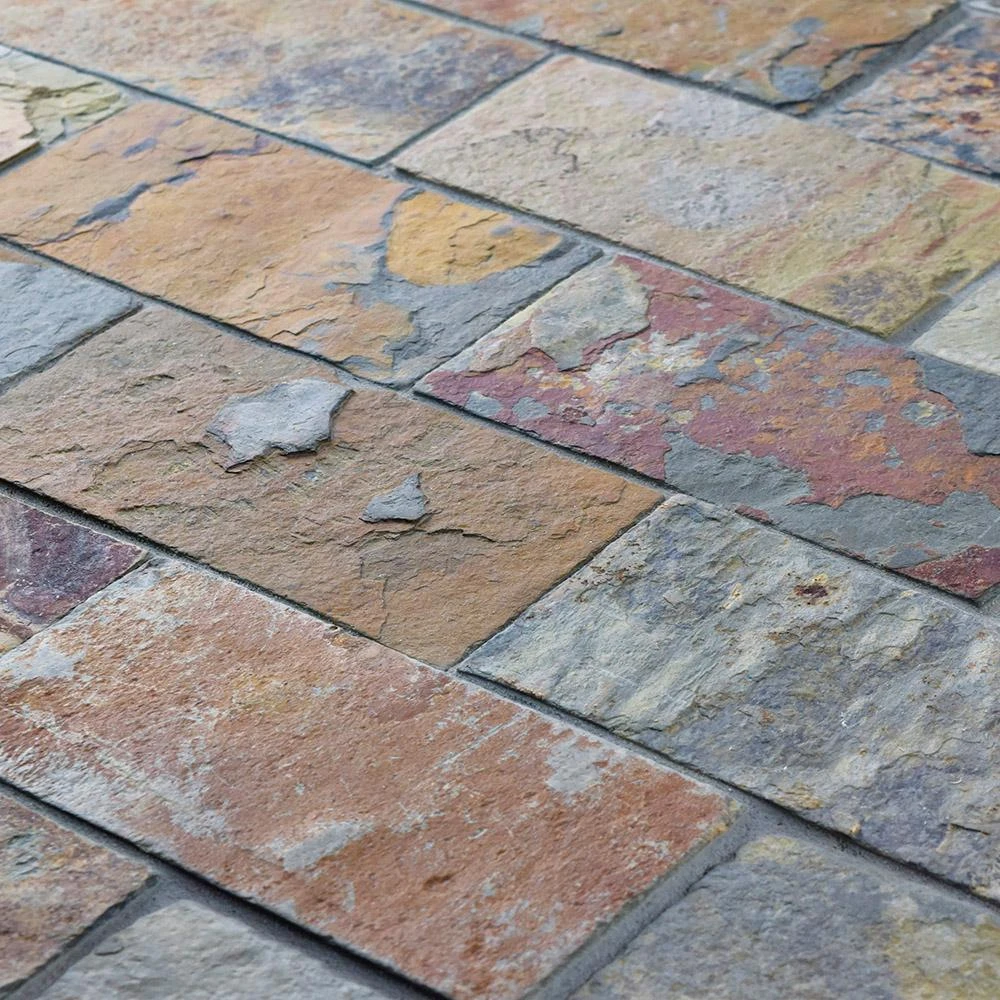 Merola Tile Crag Subway Sunset 11-3/4 In. X 11-3/4 In. X 10 Mm Slate Mosaic Tile - Image 6