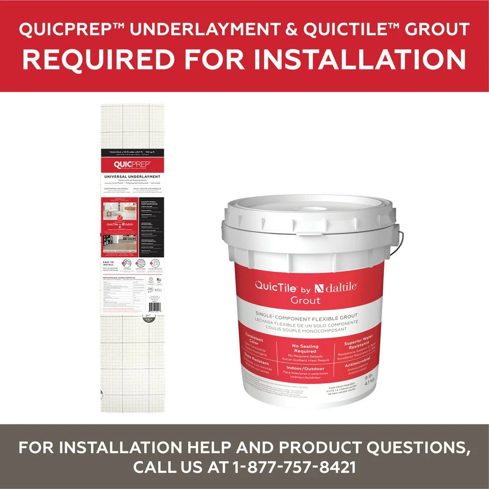 Daltile QuicTile 12 In. X 24 In. Cliff Stone Matte Color Body Porcelain Locking Floor Tile (9.6 Sq. Ft. / Case) - Image 3