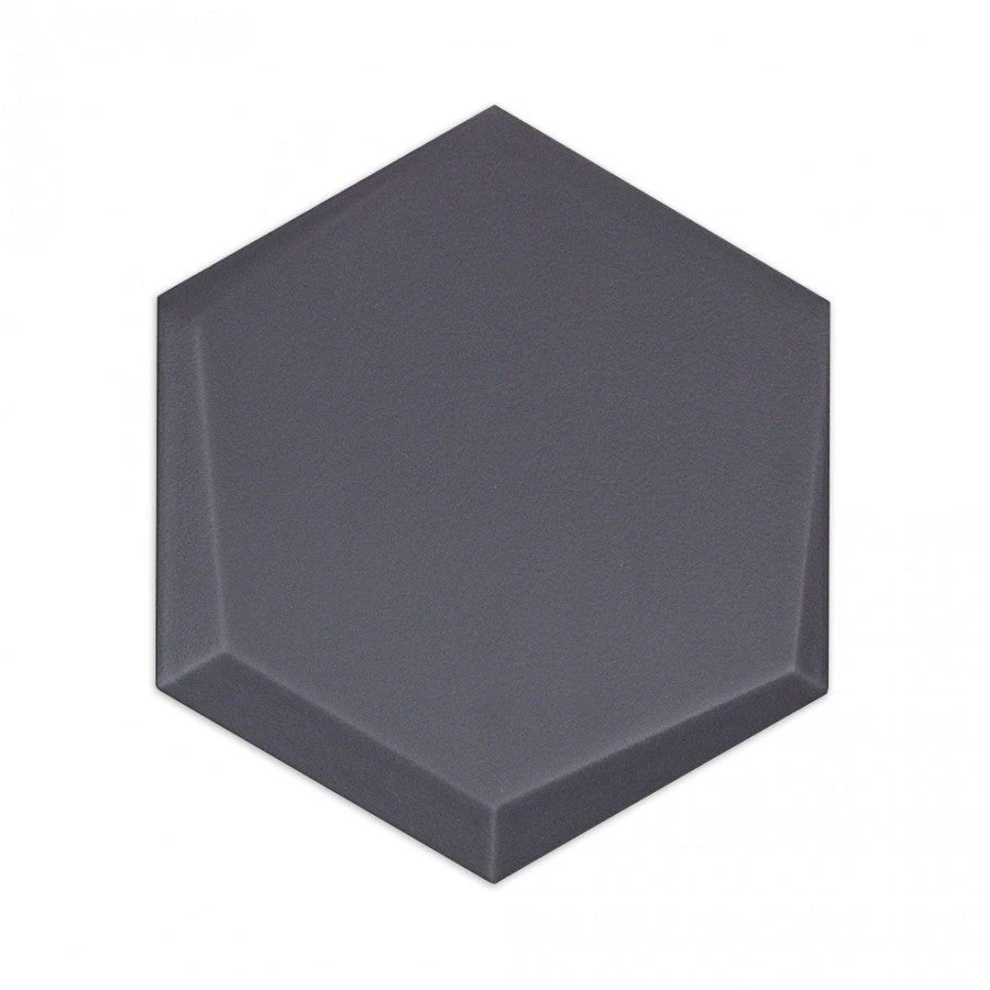 Magen Leveled-Hex Dark Gray Matte Ceramic Hexagon Tile - Image 4