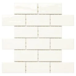 Marazzi LuxeCraft 12 In. X 12 In. X 6.35 Mm White Brick Joint Ceramic Mosaic Tile (0.83 Sq. Ft. / Piece)