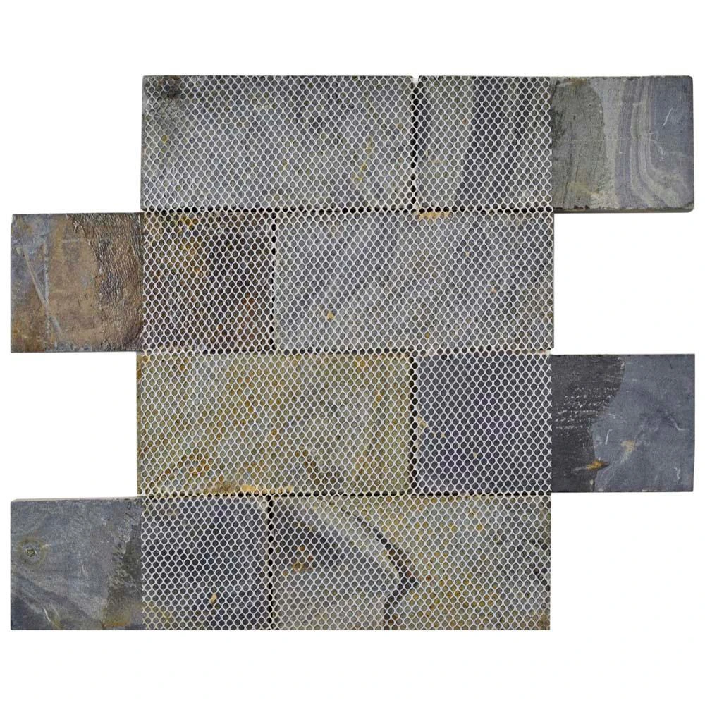 Merola Tile Crag Subway Sunset 11-3/4 In. X 11-3/4 In. X 10 Mm Slate Mosaic Tile - Image 9