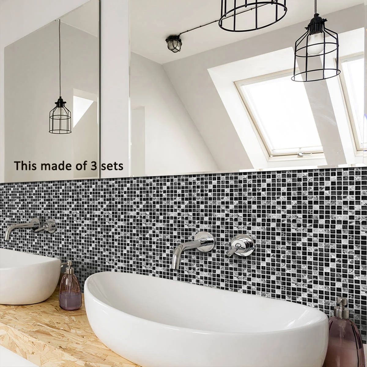 UKAP 10Pcs Mosaic Pattern Waterproof Wall Tile Stickers Peel And Stick Tile Kitchen Backsplash Wallpaper Sticker 15x15cm/20x20cm - Image 9