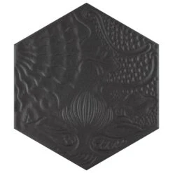 Merola Tile Gaudi Hex Black 8-5/8 In. X 9-7/8 In. Porcelain Floor And Wall Tile (11.56 Sq. Ft. / Case)